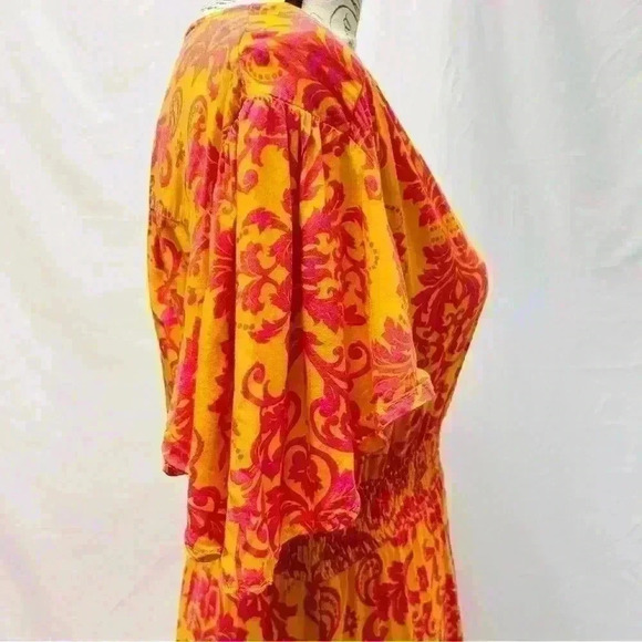 Abel The Label Anthropology Maxi Dress Elastic Waist & Ruffle Sleeves Size XS - Picture 9 of 14